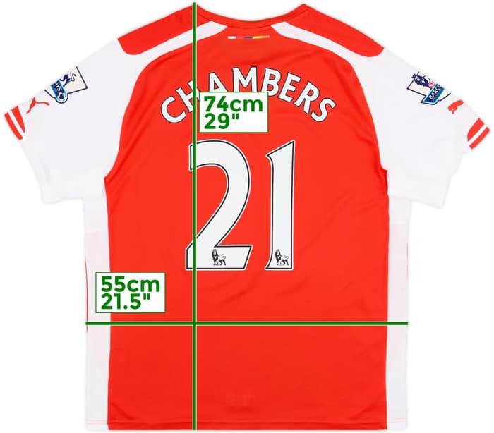 2014-15 Arsenal Home Shirt Chambers #21 - 7/10 - (L)