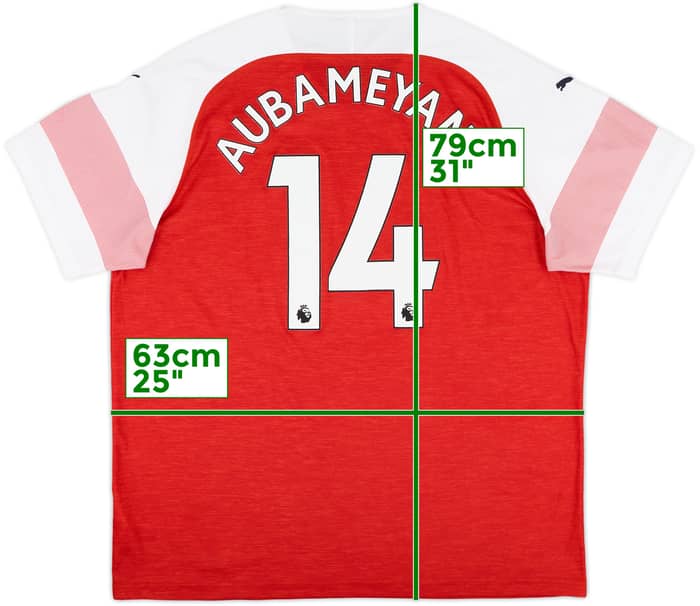 2018-19 Arsenal Home Shirt Aubameyang #14 - 7/10 - (XXL)