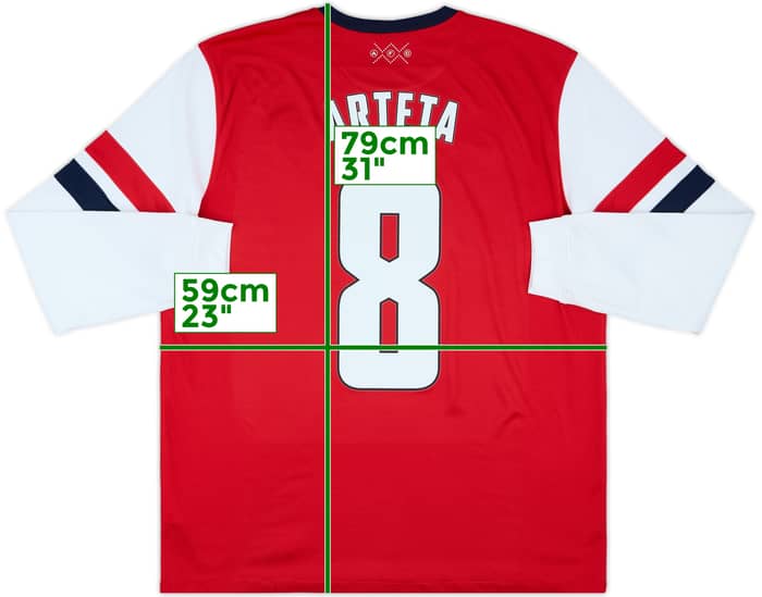 2012-14 Arsenal Home Shirt Arteta #8 - 9/10 - (XL)