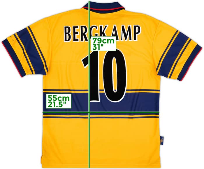 1997-99 Arsenal Away Shirt Bergkamp #10 - 8/10 - (L)