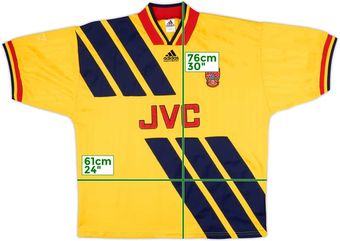 1993-94 Arsenal Away Shirt Wright #8 - 9/10 - (L/XL)