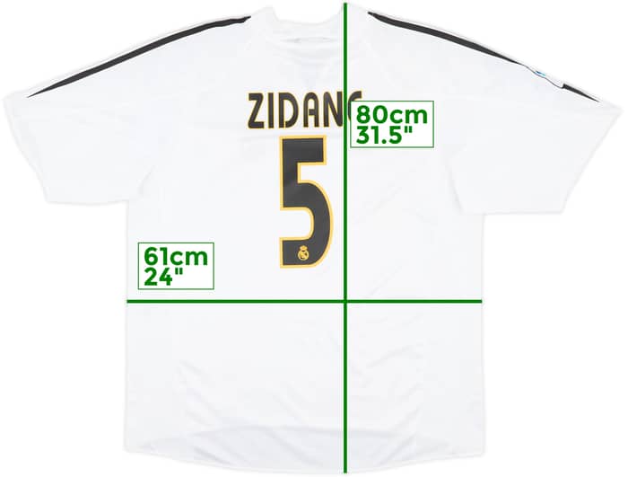2004-05 Real Madrid Home Shirt Zidane #5 - 8/10 - (XL)