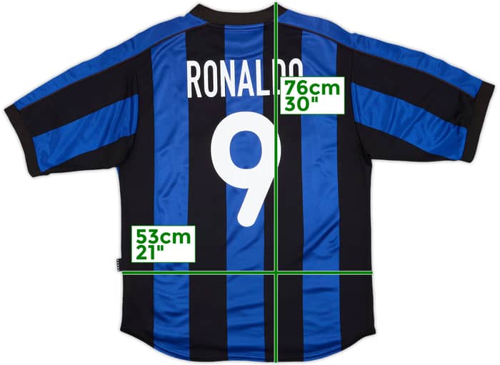 2000-01 Inter Milan Home Shirt Ronaldo #9 - 8/10 - (M)