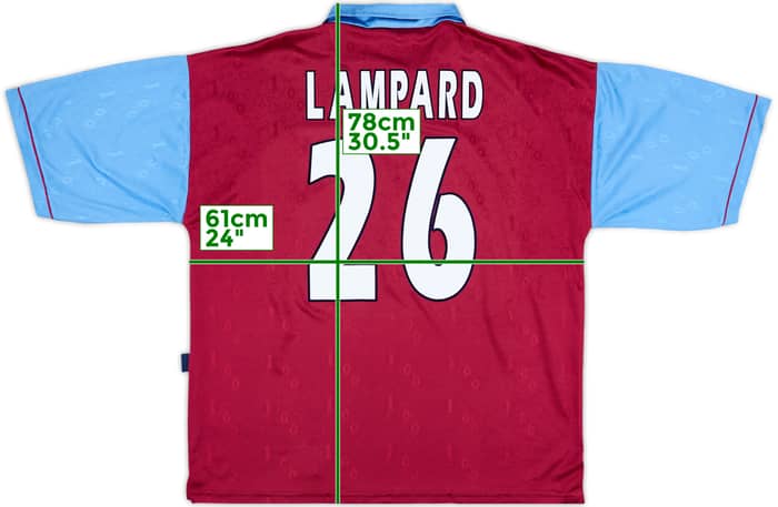 1995-97 West Ham Centenary Home Shirt Lampard #26 - 9/10 - (XL)