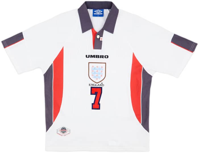 1997-99 England Home Shirt Beckham #7 - 6/10 - (M)