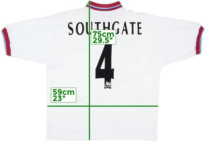 1996-98 Aston Villa Away Shirt Southgate #4 - 9/10 - (L)