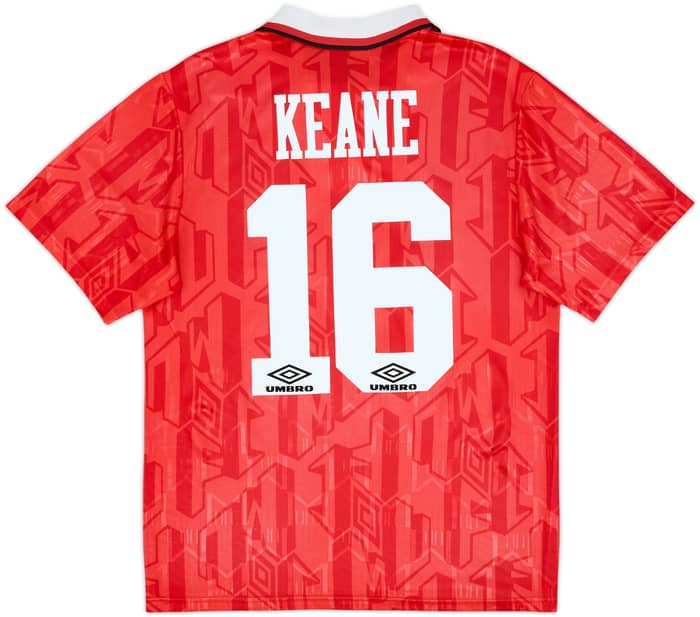 1992-94 Manchester United Home Shirt Keane #16 - 7/10 - (M)