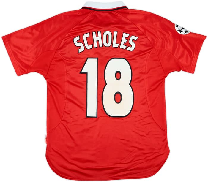 1997-00 Manchester United CL Shirt Scholes #18 - 8/10 - (M)