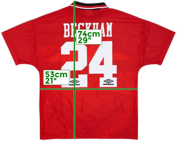 1994-96 Manchester United Home Shirt Beckham #24 - 10/10 - (M)