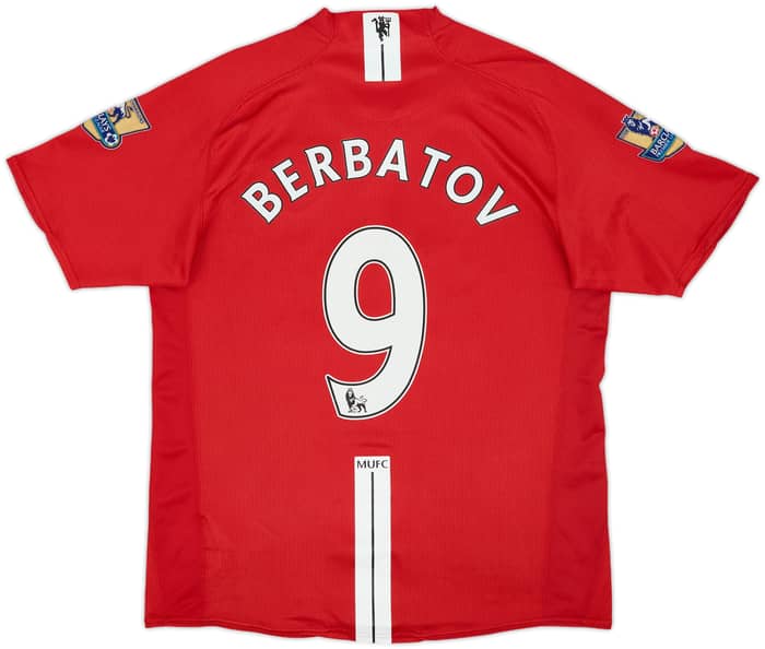 2007-09 Manchester United Home Shirt Berbatov #9 - 8/10 - (L)