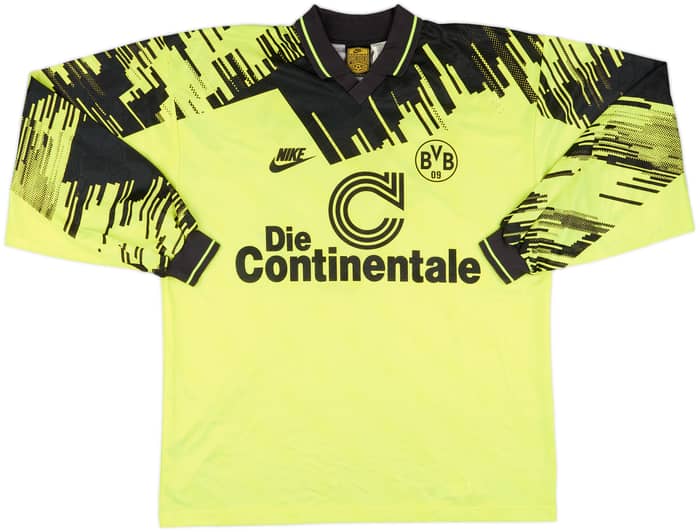 1993-94 Borussia Dortmund Home L/S Shirt #3 - 9/10 - (L)