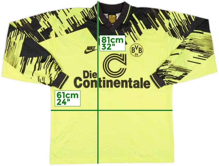 1993-94 Borussia Dortmund Home L/S Shirt #3 - 9/10 - (L)