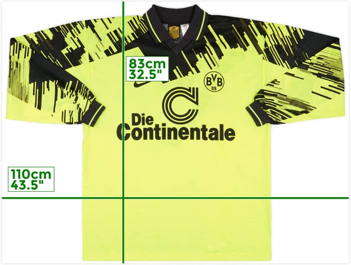1993-94 Borussia Dortmund Home L/S Shirt #14 - 9/10 - (XL)