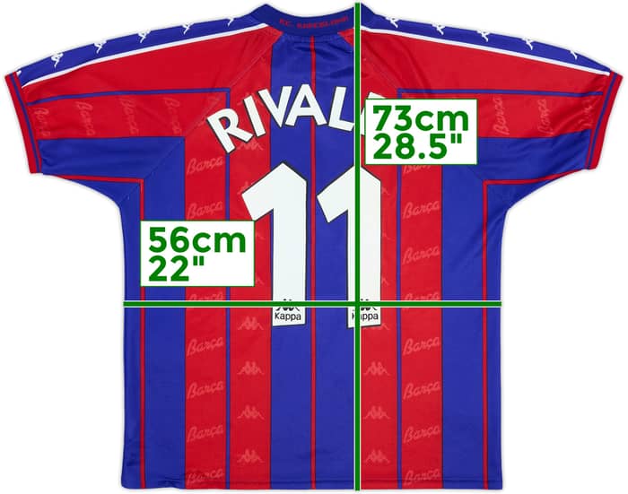 1997-98 Barcelona Home Shirt Rivaldo #10 - 6/10 - (L)