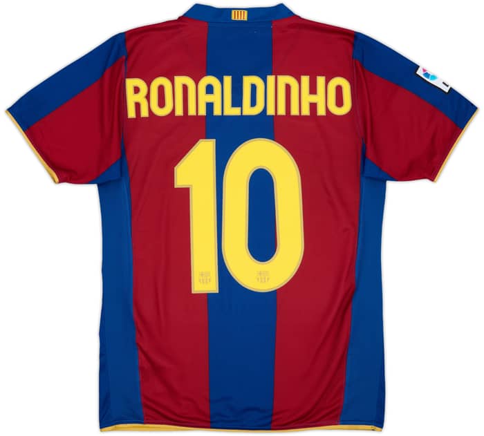 2007-08 Barcelona Home Shirt Ronaldinho #10 - 8/10 - (S)