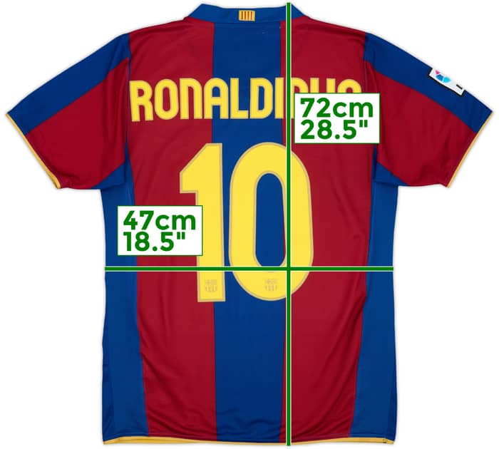 2007-08 Barcelona Home Shirt Ronaldinho #10 - 8/10 - (S)