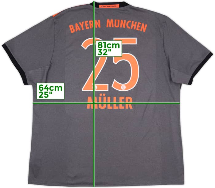 2016-17 Bayern Munich Away Shirt Muller #25 - 7/10 - (XXL)