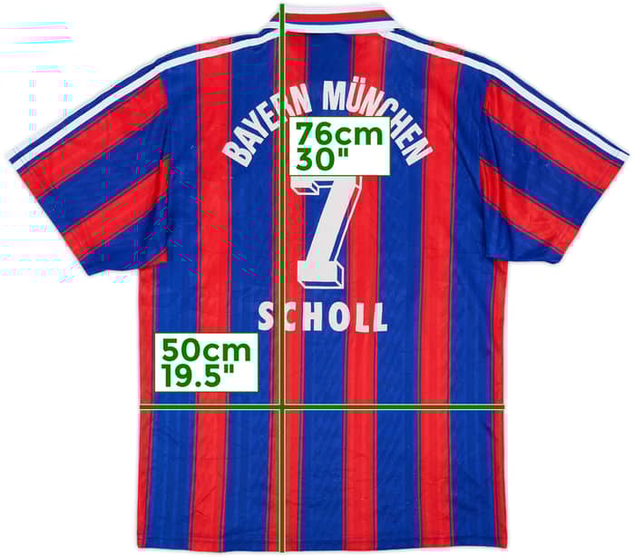 1995-97 Bayern Munich Home Shirt Scholl #7 - 8/10 - (M)