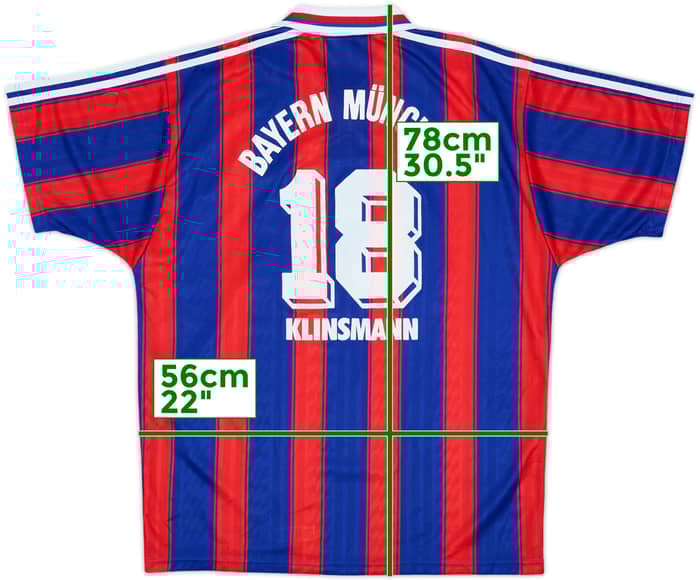 1995-97 Bayern Munich Home Shirt Klinsmann #18 - 9/10 - (L)