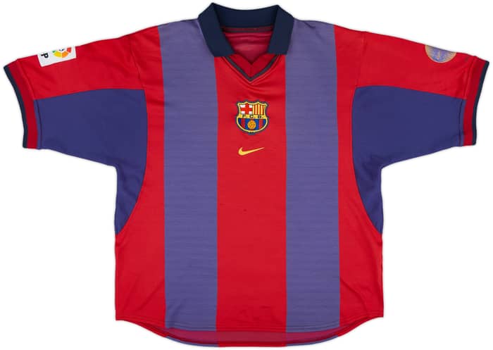 2000-01 Barcelona Home Shirt Rivaldo #10 - 7/10 - (L)
