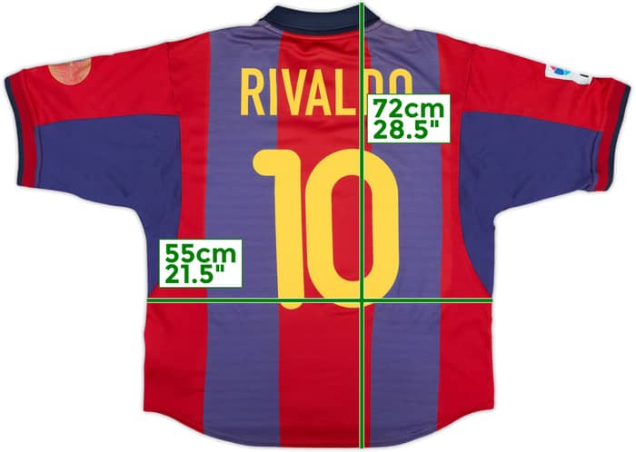 2000-01 Barcelona Home Shirt Rivaldo #10 - 7/10 - (L)