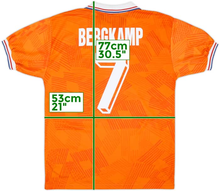 1992-94 Netherlands Home Shirt Bergkamp #7 - 8/10 - (M)