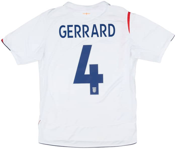 2005-07 England Home Shirt Gerrard #4 - 5/10 - (M)