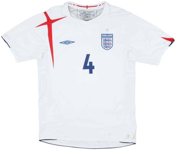 2005-07 England Home Shirt Gerrard #4 - 5/10 - (M)