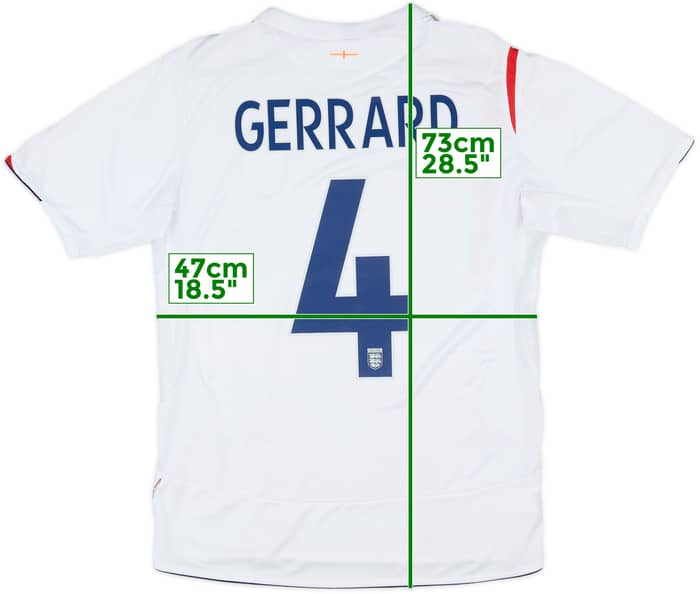 2005-07 England Home Shirt Gerrard #4 - 5/10 - (M)