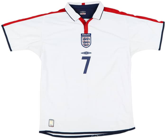2003-05 England Home Shirt Beckham #7 - 7/10 - (L)
