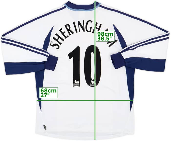 2001-02 Tottenham Home L/S Shirt Sheringham #10 - 7/10 - (XXL)