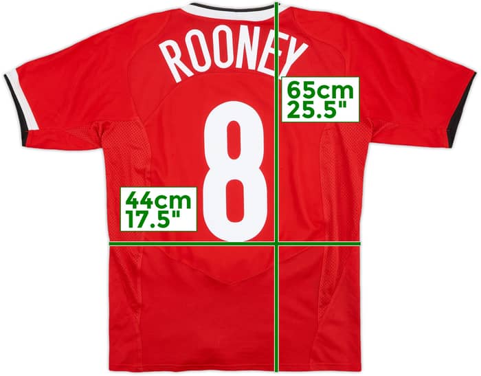 2004-06 Manchester United Home Shirt Rooney #8 - 8/10 - (XL.Boys)