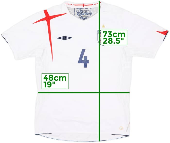 2005-07 England Home Shirt Gerrard #4 - 4/10 - (M)