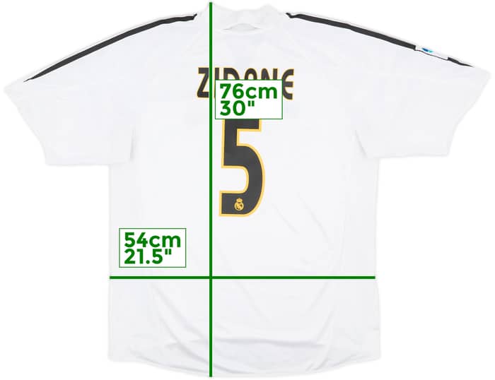 2004-05 Real Madrid Home Shirt Zidane #5 - 9/10 - (L)