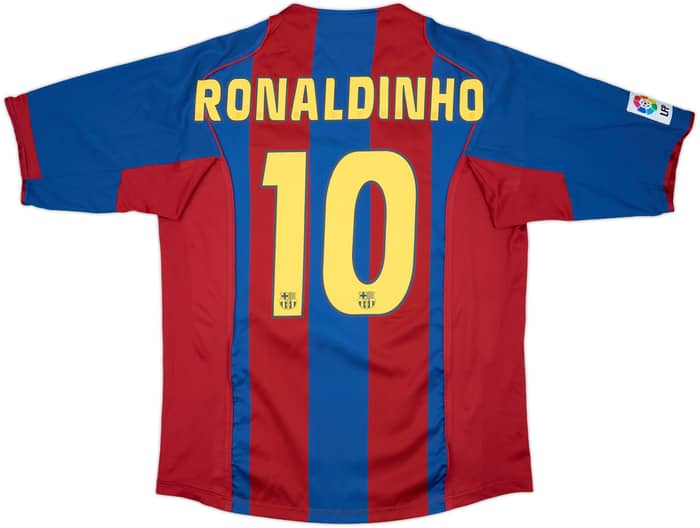 2004-05 Barcelona Home Shirt Ronaldinho #10 - 8/10 - (L)