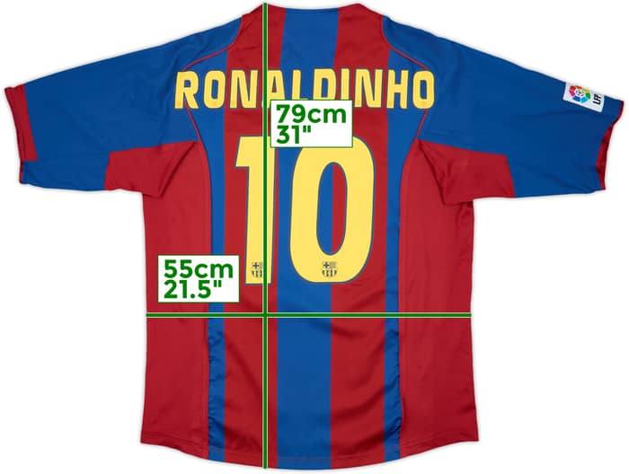 2004-05 Barcelona Home Shirt Ronaldinho #10 - 8/10 - (L)