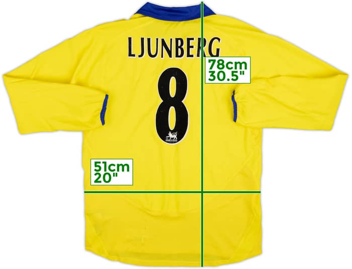 2003-05 Arsenal Away L/S Shirt Ljunberg #8 - 7/10 - (M)