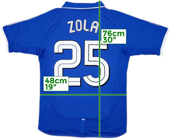 2001-03 Chelsea Home Shirt Zola #25 - 8/10 - (S)