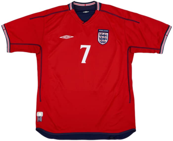 2002-04 England Away Shirt Beckham #7 - 6/10 - (M)
