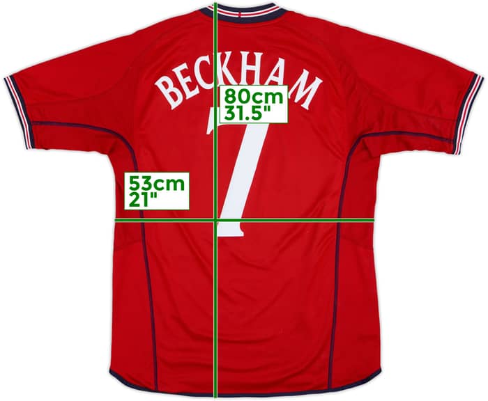 2002-04 England Away Shirt Beckham #7 - 6/10 - (M)
