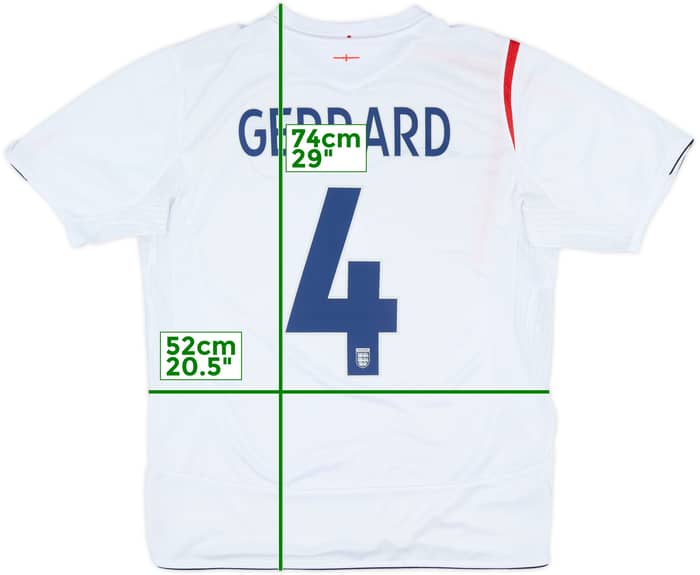 2005-07 England Home Shirt Gerrard #4 - 6/10 - (S)