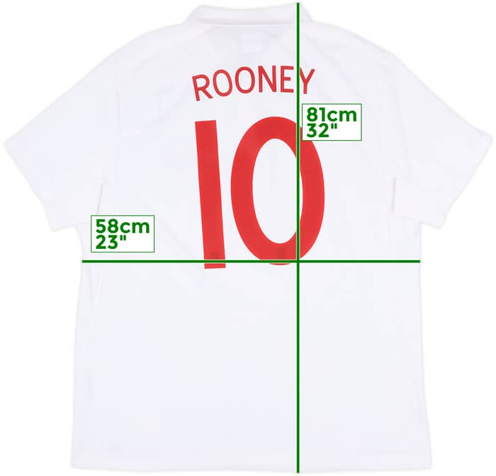 2009-10 England Home Shirt Rooney #10 - 8/10 - (XXL)