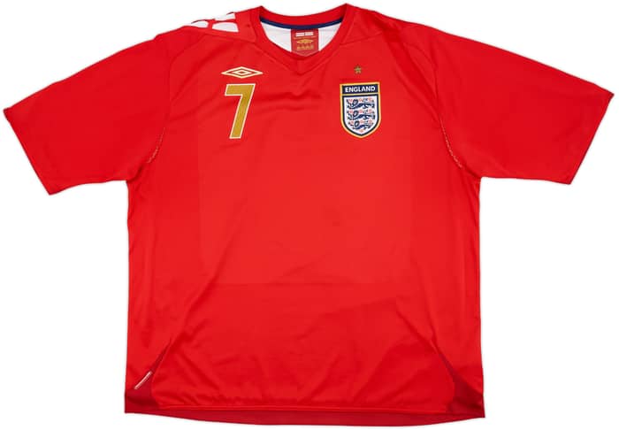2006-08 England Away Shirt Beckham #7 - 8/10 - (3XL)