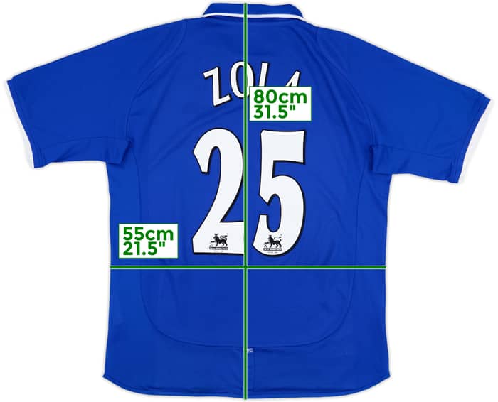2001-03 Chelsea Home Shirt Zola #25 - 8/10 - (L)