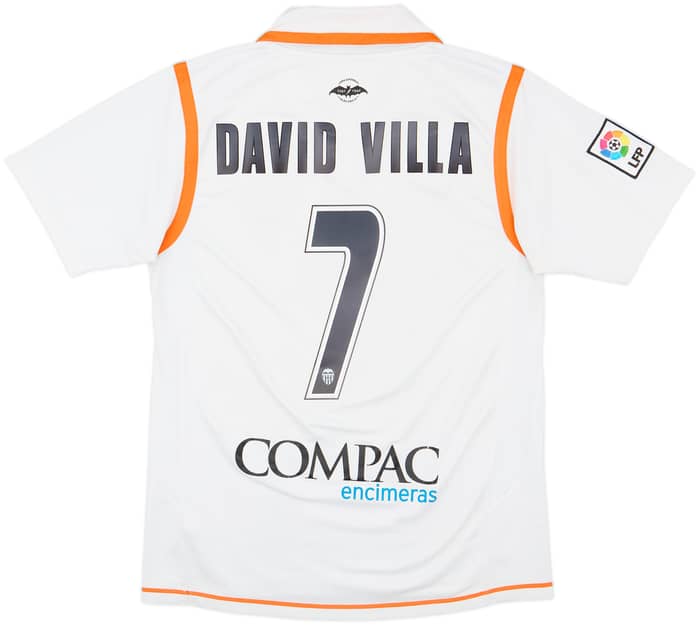 2007-08 Valencia Home Shirt David Villa #7 - 7/10 - (M)