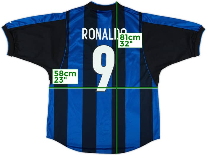 2000-01 Inter Milan Home Shirt Ronaldo #9 - 10/10 - (L)