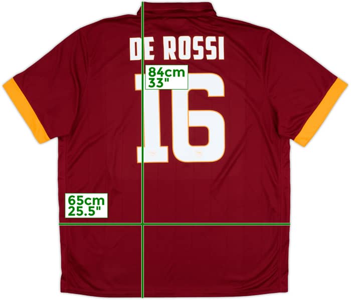 2014-15 Roma Home Shirt De Rossi #16 - 10/10 - (XXL)