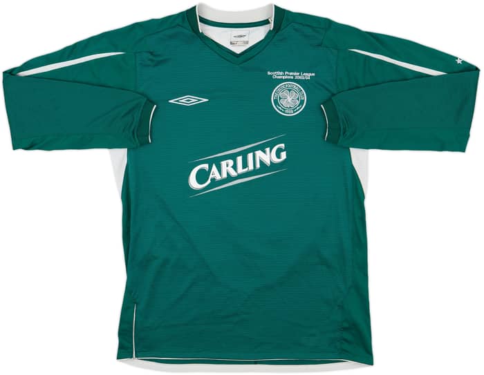 2004-05 Celtic 'Champions 2003/04' Away L/S Shirt Juninho #7 - 9/10 - (M)