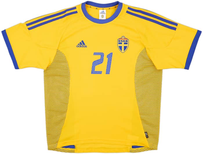 2002-03 Sweden Home Shirt Ibrahimovic #21 - 9/10 - (L)