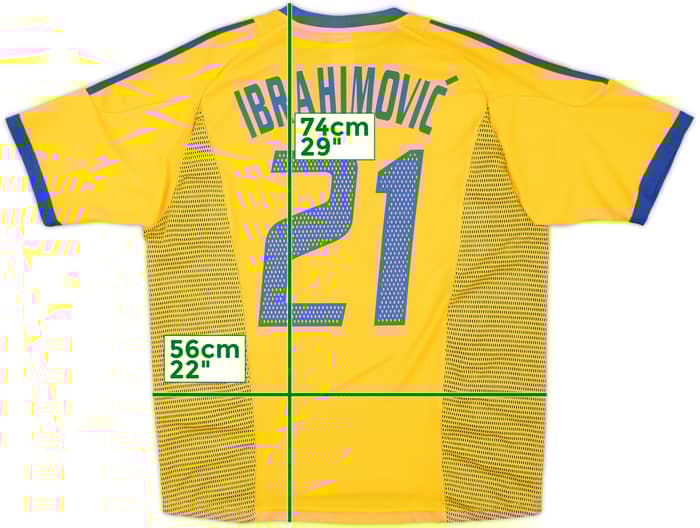 2002-03 Sweden Home Shirt Ibrahimovic #21 - 9/10 - (L)